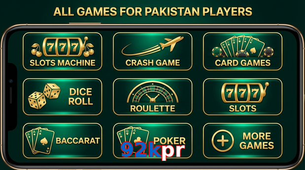 Main screen of 92Kpr games page for PK players