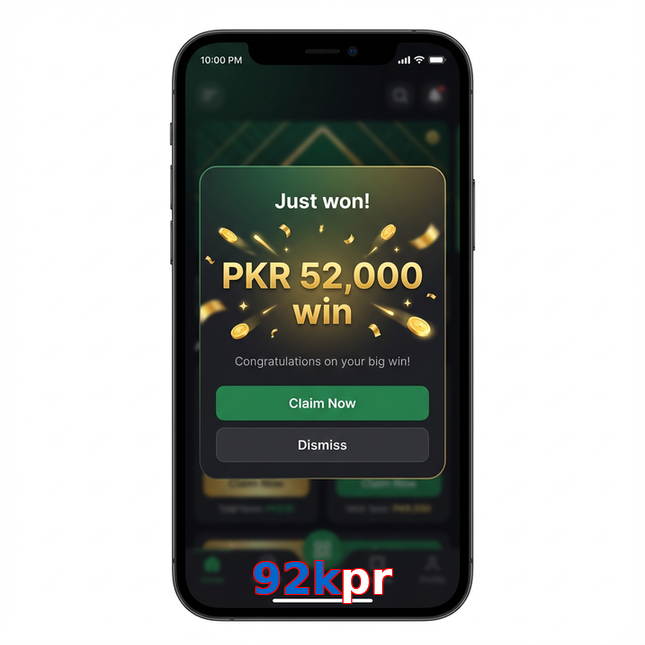 Main screen of 92Kpr win page for PK players